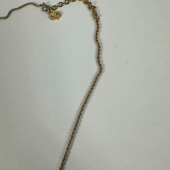 Christian Dior CD Logo Gold Tone Pendant Necklace - Picture 4 of 8